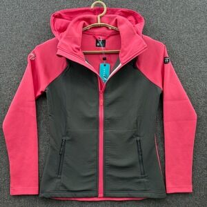 Levelwear Jacket Womens‎ Small Pink Gray The Broadmoor Golf Club Full Zip NWT